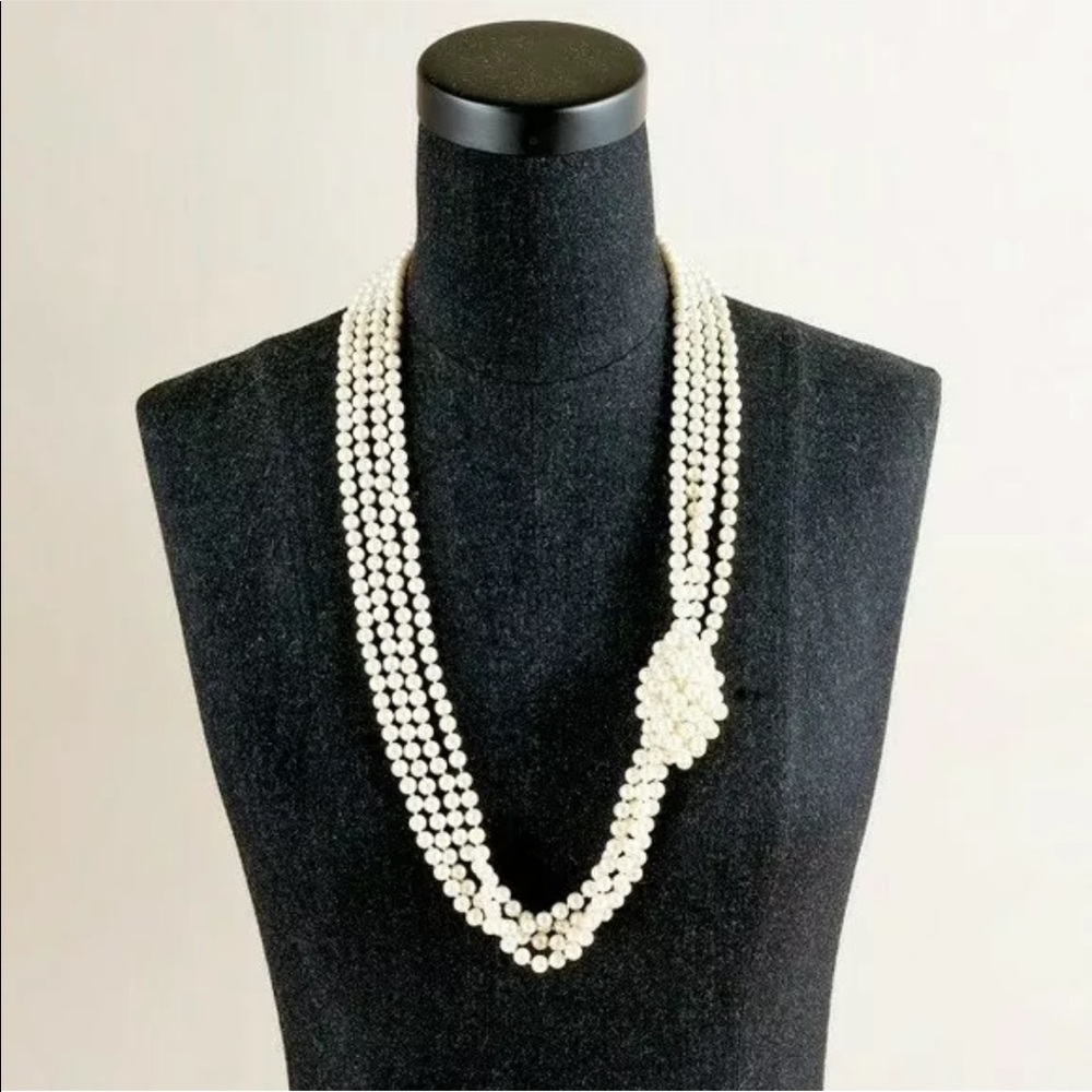 J Crew Knotted Pearl Necklace